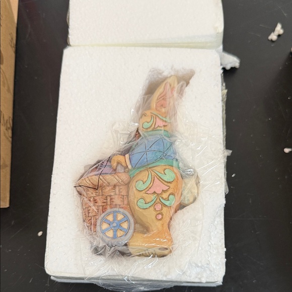 Jim Shore Blue and Brown Easter Bunny Figurine - Picture 2 of 7